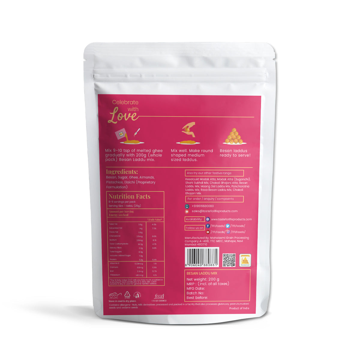 Nutrition Facts of besan laddu