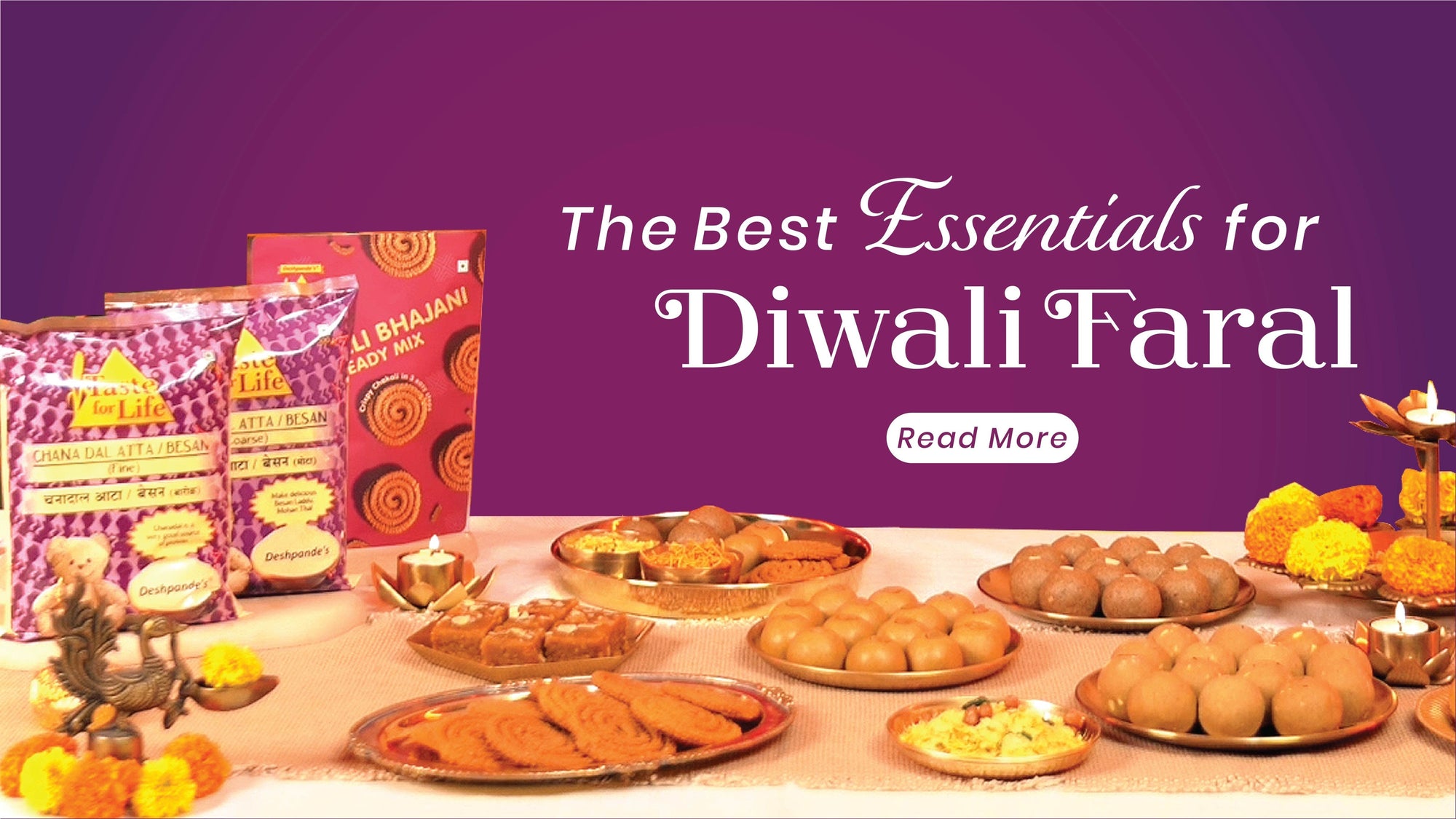 Festive must-haves for Diwali Faral – Chakali Bhajani Mix & Besan(Fine/coarse)