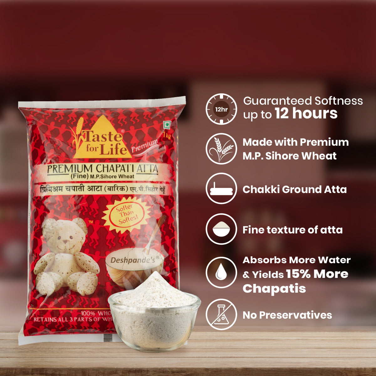 M.P.Sihore Wheat Chapati Atta (Fine)