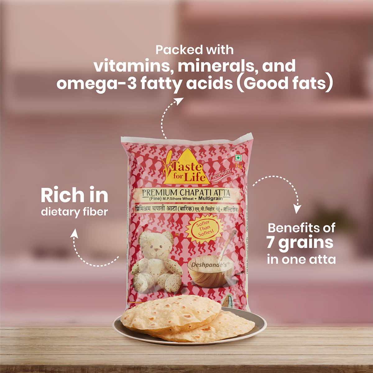 Multigrain Atta with Goodness of Grains & Pulses - Taste For Life
