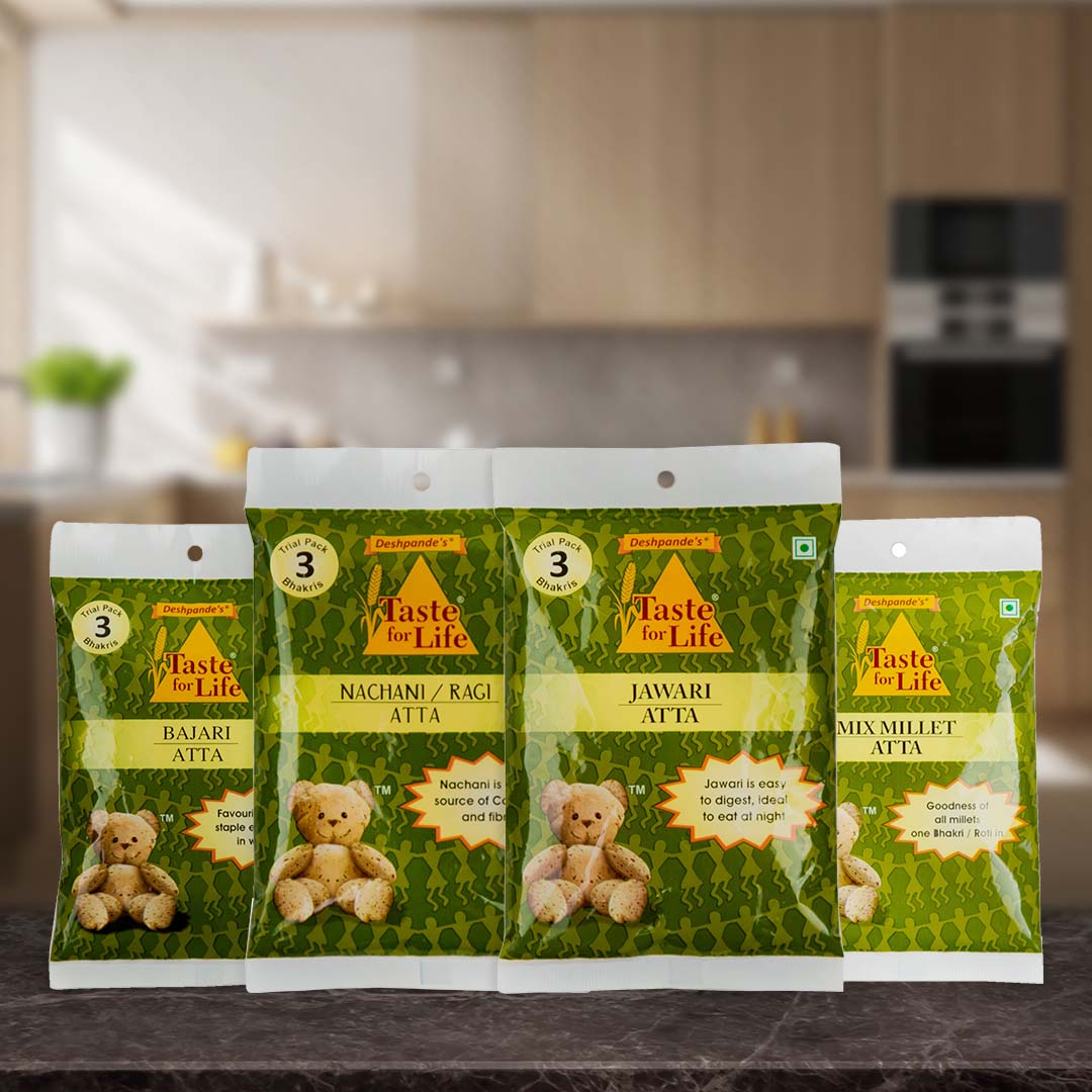 Power Millet Atta Combo - Trial packs: Jawari, Bajari, Mix Bhakari, Nachani.