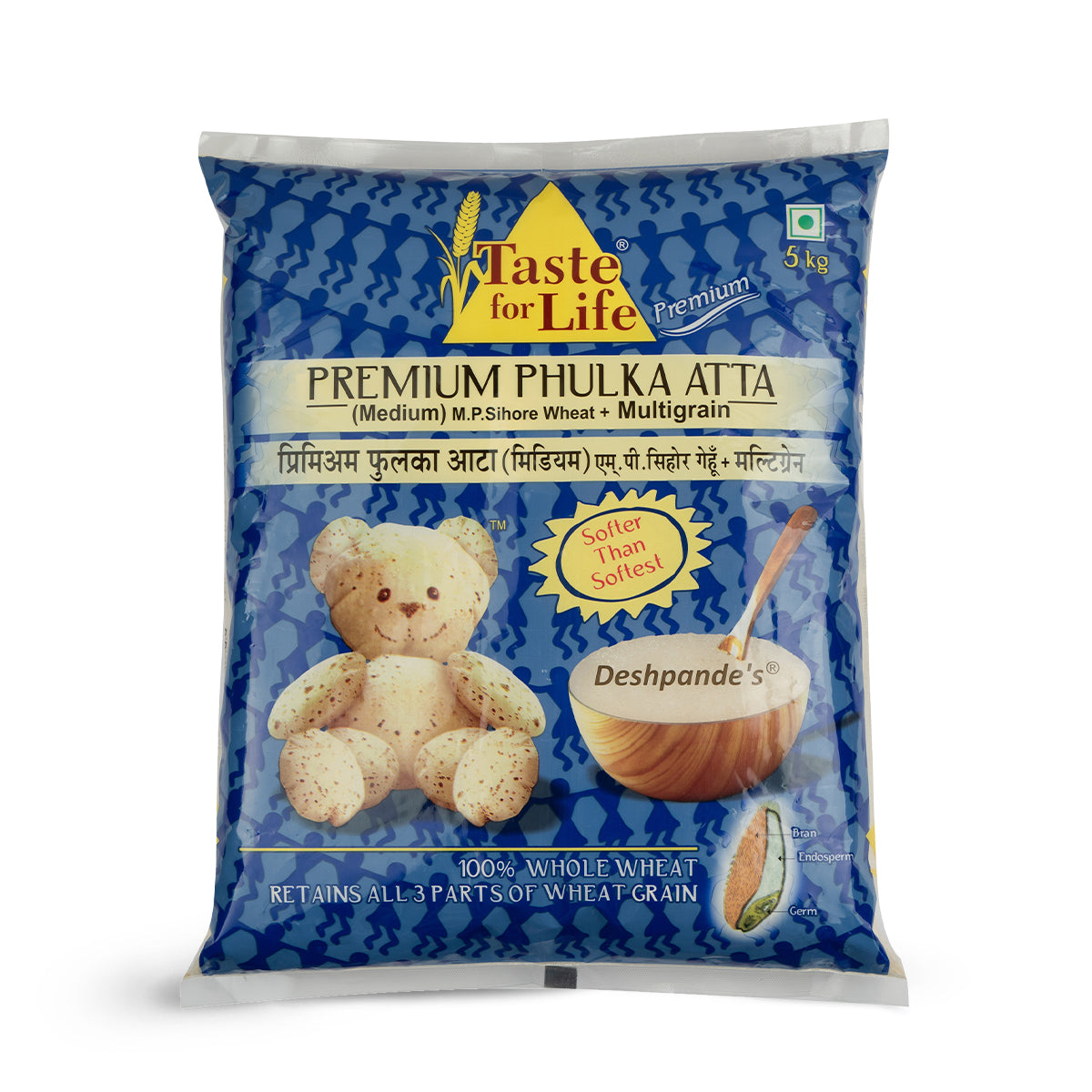 Phulka Atta M.P.Sihore Wheat+Multigrain (Medium) 5kg