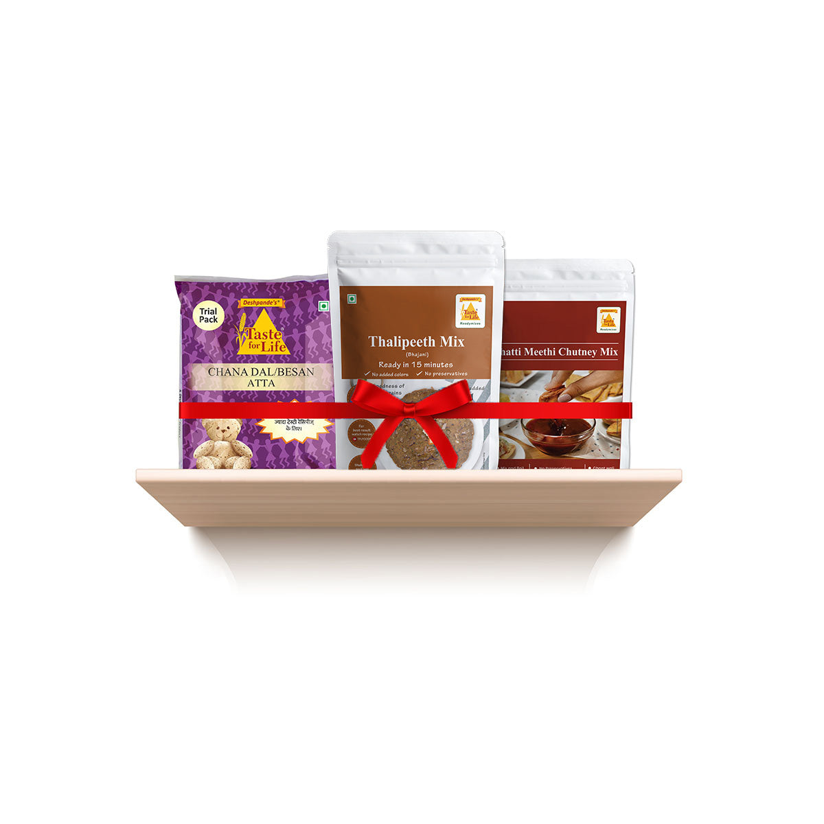 Monsoon Special Combo- Besan Atta, Thalipeeth Mix, Khatti Meethi Chutney Mix